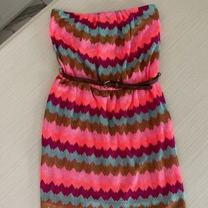 Strapless Chevron Dress EUC
